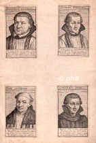 SAMMELBILD: Leonardus Vechelius, Pastor; Nicol.,  - , , , [ in Bearbeitung ] Poppel, Pastor, (hl. Martyrer von Gorkum); Joh. Osterwig; Gottfr. Dunus, (Hl. Martyrer v. Gorkum)., Portrait, KUPFERSTICH:, Ad vivum. Matham sc. [um 1610]