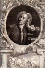 Pope, Alexander, 1688 - 1744, London, Twickenham (Themse), Englischer Dichter, Übersetzer, Epigrammatiker., Portrait, KUPFERSTICH / RADIERUNG:, A. Pond pinx. –  J. Houbraken sc. 1747.