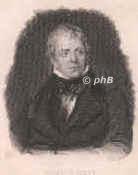 Scott, Sir Walter, 1771 - 1832, Edinburgh, Abbotsfortd, Schottischer Dichter., Portrait, STAHLSTICH:, ohne Adresse, 1851.