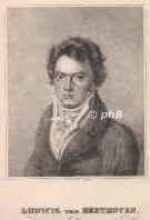 Beethoven, Ludwig van, 1770 - 1827, Bonn, Wien, Komponist., Portrait, LITHOGRAPHIE:, Oehme & Müller Br[aun]schw[ei]g lith.  [um 1825]