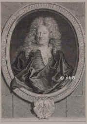 Leonard, Friedrich, 1624 - , , , Knigl. Buchdrucker in Paris., Portrait, KUPFERSTICH:, Hiacint Rigaud pinx.   C. Vermeulen sc. 1690.