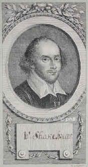 Shakespeare, William, 1564 - 1616, , , Englischer Dichter., Portrait, RADIERUNG:, Schellenberg fec.  (in Spiegelschrift).