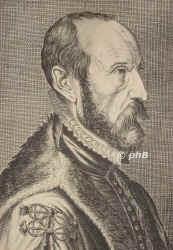 Ortelius, Abraham, 1527 - 1598, Antwerpen, Antwerpen, Kartograph, Geograph, Archäologe, Tourist, Numismatiker. Antwerpen., Portrait, KUPFERSTICH:, Esme de Boulonois fecit.