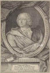 Wolff, Christian Freiherr von, 1679 - 1754, Breslau, Halle, Mathematiker, Physiker, Philosoph. Professor in Halle, 1723–40 in Marburg, 1740 wieder in Halle., Portrait, KUPFERSTICH:, ohne Künstlernamen