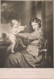 Russel, Caroline, verm. mit George Churchill, 3.Duke of Marlborough, 1743 - 1811, , , Tochter von John Russell, 4.Duke of Bedford (1710-1771); vermhlt mit George Spencer, 4th Duke of Marlborough (1739-1817)., Portrait, MEZZOTINTO:, J. Reynolds pinx.   R. Houston fec.