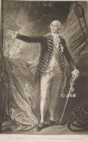 Rodney, Georg Brydges, Lord, 1719 - 1792, , , Englischer Admiral; Seeheld., Portrait, MEZZOTINTO:, Gainsborough pinx.   G. Dupont sc.