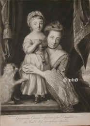 Cavendish, Georgiana, Duchess of Devonshire, geb. Countess Spencer, 1736 - 1814, , , Wife of John, 1st Earl Spencer., Portrait, MEZZOTINTO:, J. Reynolds pinx.   'C. Corbutt' [= R. Purcell] fecit.