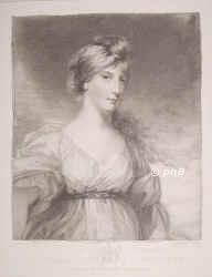 Bury, Lady Charlotte Susan Maria, verh.1 Campbell, 2 Campbel  ..., 1775 - 1861, , , Daughter of John, 5th Duke of Argyll; m.1: Col. John Campbell, M.P.; m2: Rev. Edward J. Bury. - Engl. Schriftstellerin, Hofdame im Gefolge der Knigin Caroline., Portrait, CRAYONSTICH mit PUNKTIERMANIER:, J. Hoppner pinx.   C. Wilkin sc.