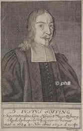 Söffing, Justus, 1624 - 1695, , , Theologe, Mathematiker. Magister in Wittenberg und Jena, Superintendent in Rudolstadt., Portrait, KUPFERSTICH:, Brühl sc.