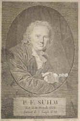 Suhm, Pet. Friedrich von, 1728 - 1798, , , Historiker. Kopenhagen., Portrait, KUPFERSTICH:, Juel pinx. Hafniae 1798.  Lahde sc