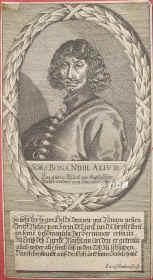 Zrinyi (Zriny), Niklas (Mikls) Graf, 1620 - 1664, Csktornya, [bei einer Eberjagd umgekommen], Ungarischer Militr, Dichter und militr. Schriftsteller. Kmpfte 1645 in Mhren gegen die Schweden, wurde 1649 Banus von Kroatien, verteidigte die Draugegend seit 1652 aus eigener Kraft  mit seinen Truppen siegreich gegen die Trken., Portrait, KUPFERSTICH:, Lucas Schnitzer sc.