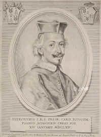 Boncompagni, Girolamo,  - 1684, , , Erzbischof von Bologna. Kardinal 1664., Portrait, KUPFERSTICH:, Lauuers (Lauers?) Coenradt sc.