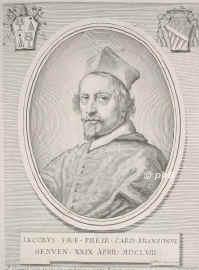 Franzoni, Giacomo,   - 1697, , , Kardinal 1658. General treasurer of the Apostolic Chamber., Portrait, KUPFERSTICH:, Gio. Batti Gaulli pinx. –  A. Clouwet sc.