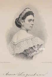 Langenhaun, Anna, 1843 - , , , Schauspielerin., Portrait, STAHLSTICH:, Weger sc.