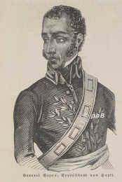 Boyer, Jean Pierre, 1776 - 1850, Port-au-Prince (Haiti), Paris, Präsident der Republik Haiti 1818 (1820) bis 1843, danach im Exil in Paris. Mulatte., Portrait, HOLZSTICH:, ohne Adresse