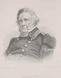 Scott, Winfield, 1786 - 1866, Virginia, Westpoint, Nordamerikanischer General., Portrait, STAHLSTICH:, Brady phot.  Weger sc.