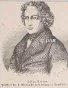 Grimm, Jacob, 1785 - 1863, Hanau, Berlin, Germanist, Dichter. Cassel, Gttingen, Berlin. Stud. In Marburg., Portrait, HOLZSTICH:, Jungmann xyl.  [1846]