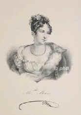 Boutet (de Monvel), Anne Francoise Hippolyte, gen. Mademoiselle Mars, 1779 - 1847, Paris, Paris, Berühmte französ. Schauspielerin. – > Mars, Mademoiselle (s. Boutet), Portrait, LITHOGRAPHIE der Zeit:, ohne Adresse
