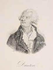 Danton, Georges Jacques, 1759 - 1794, , [guillotiniert], Französischer Revolutionär., Portrait, KUPFERSTICH:, Monogrammist:  F... ( T... ?)  [um 1800]