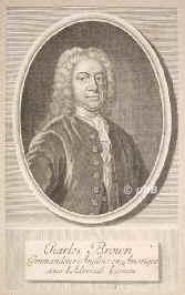 Brown, Charles, um 1680 - 1753, , , Englischer Admiral, Portrait, KUPFERSTICH der Zeit:, [Joh. Martin Bernigerode sc. 1743]