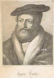 Sachs, Hans, 1494 - 1576, Nrnberg, Nrnberg, Meistersinger, Dichter und Dramatiker. Schuhmacher in Nrnberg., Portrait, PUNKTIERSTICH:, F. Jagemann del.   Schwerdgeburth sc.