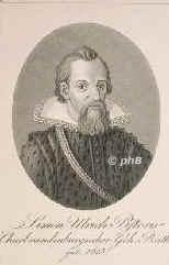 Pistoris, Simon Ulrich, 1570 - 1615, Leipzig, , Kurbrandenburgischer Geh.Rat, in Herzogtum Cleve, in Berlin. Lateinischer Dichter., Portrait, AQUATINTA:, L. Wolf del.   Jgel sc.