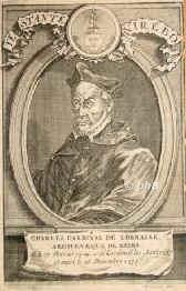 LOTHRINGEN: Charles de Lorraine, Duc de Chevreuse, Cardinal de Guise, 1524 - 1574, Joinville, Avignon, Zweiter Sohn von Duc Claude de Guise (14961550) u. Antoinette de BourbonVendme (14931583).  Erzbischof von Reims. 1547 Kardinal., Portrait, RADIERUNG:, Harrewyn fec.