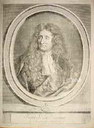 Lafontaine, Jean de, 1621 - 1695, Chateau-Thierry (Aisne), Paris, Franzsischer Fabeldichter, 1684 Mitglied der Acadmie francaise., Portrait, KUPFERSTICH:, Hiacinte Rigault pinx.   Edelinck sc.