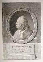 Fontenelle, Bernard le Bovier de, 1657 - 1757, , , Franzsischer Schriftsteller, Journalist., Portrait, RADIERUNG:, St. Aubin sc.