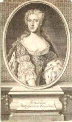 BRAUNSCHWEIG-LÜNEBURG: Amalia (Amelia Sophia Eleanor), kgl. Prinzessin von Großbritannien, Irland und Hannover, 1711 - 1786, Herrenhausen, London, Zweite Tochter von König Georg II. (1683–1760) u. Wilhelmine Karoline von Brandenburg–Ansbach (1693–1737); unverheiratet. [–> ENGLAND: Amalia, Portrait, KUPFERSTICH:, Sysang sc. [1744]