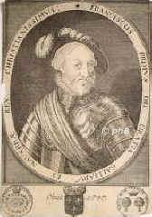 FRANKREICH: Franz (Francois) I., Knig von Frankreich, 1494 - 1547, Cognac, Rambouillet (chteau), Regent 151547.  Einziger Sohn von Charles d'Orlans, comte d'Angoulme (14591496) u. Louise von Savoyen (14761531); vermhlt 1) 1514 mit Claude de France (14991524), 2) 1530 mit Eleonore von Spanien (14981558), Tochter von Knig Philipp I..  Folgte seinem Onkel Ludwig XII. (14621515); Vater von Heinrich II. (15191559)., Portrait, KUPFERSTICH:, [Moncornet exc.?]