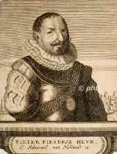 Hein, Peter, 1570 - 1629, , , Hollndischer Admiral, Leiter der Ostindischen Kompanie., Portrait, KUPFERSTICH:, ohne Adresse, 17. Jh.