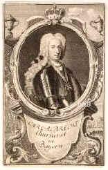 BAYERN: Karl Albrecht, Kurfrst von Bayern, 1742 (als Karl VII.) rm.-deutscher Kaiser, 1697 - 1745, Brssel, Mnchen, Regent 172645. Sohn u. Nachfolger von Kurfrst Maximilian II. Emanuel von Bayern (16621726) aus 2. Ehe mit Therese Kunigunde Sobieska (16761730), Tochter von Knig Jan Sobieski von Polen; vermhlt 1722 mit Maria Amalia von sterreich (17011756), Tochter von Kaiser Joseph I.   1741 auch Knig von Bhmen, 1742 von der antihabsburg. Partei als Karl VII. zum Kaiser gewhlt. [> DEUTSCHES REICH, Hl.RM.: Karl VII., Portrait, KUPFERSTICH / RADIERUNG:, Sysang sc.