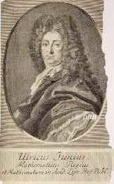 Junius, Ulrich, 1670 - 1705, Ulm, , Mathematiker. 1705 Prof. in Leipzig., Portrait, KUPFERSTICH:, [Bernigeroth sc.]