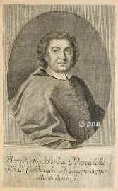 Odescalchi-Erba, Benedetto,  - 1740, , , Erzbischof von Mailand (Milan). Kardinal 1713. Ppstl. Nuntius in Polen., Portrait, KUPFERSTICH:, [Bernigeroth sc.]