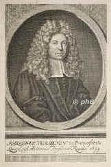 Verheyen, Phillip, 1648 - 1710, , , Anatom, Chirurg. Prof. in Löwen. Mußte sich als Student ein Bein abnehmen lassen., Portrait, KUPFERSTICH:, ohne Adresse, 1699.