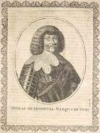 Vitry, Nicolas de l'Hopital, Marquis de, 1581 - 1644, , , Marschall von Frankreich. Beseitigte 1617 den Marschall d'Ancre., Portrait, KUPFERSTICH:, [Aubry sc.]