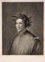 Dante Alighieri, 1265 - 1321, , , Italienischer Dichter., Portrait, STAHLSTICH:, Ch. Hoffmeister sc.  [um 1850]