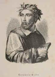 Tasso, Torquato, 1544 - 1595, , , Dichter., Portrait, HOLZSCHNITT:, ohne Adresse, um 1840