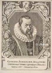 Schleicher, Georg, 1567 - 1642, Nrnberg , Nrnberg, Jurist. Vorsitzender des kaiserl. Gerichts in Nrnberg., Portrait, KUPFERSTICH der Zeit:, [Georg Christoph Eimmart d.J. fec.]