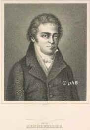 Senefelder, Alois, 1771 - 1834, Prag, München, Erfinder der Lithographie, Schauspieler, Theaterdichter. München, Offenbach, Wien, St. Pölten., Portrait, STAHLSTICH:, Nordheim sc.
