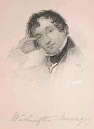 Irving, Washington, 1783 - 1859, New York, bei Tarrytown, Amerikanischer Schriftsteller und Jurist. 1822/23 in Deutschland., Portrait, STAHL-RADIERUNG:, ohne Knstleradresse. Um 1845
