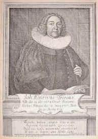 Fries (lat. Frisius), Johann Heinrich, 1674 - , , , Pastor in Zrich., Portrait, KUPFERSTICH:, D. Redinger ad viv. del. et sc. Tig.[Zrich] 1732.