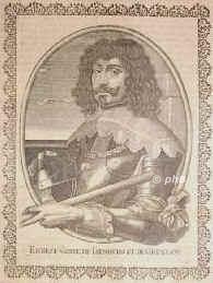 Isenburg-Grenzau, Ernst Graf von, 1584 - 1664, , , Spanischer Kriegsoberst im 30jährigen Krieg. Gouverneur von Luxemburg., Portrait, KUPFERSTICH:, [Aubry sc.]
