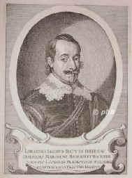 Datt, Johann Jacob,   - , , , Badischer Kommandeur in Stollhofen und Gesandter z. Westfäl. Frieden. 1648., Portrait, KUPFERSTICH:, [Merian sc.]