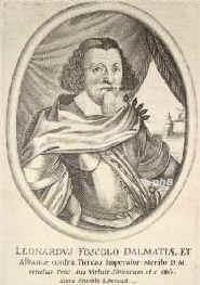 Foscolo, Leonardo,  - 1655, , Andros, Venezianischer Feldherr in Dalmatien und auf Kreta gegen die Türken., Portrait, KUPFERSTICH:, [Merian exc.]