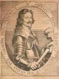 SAVOYEN: Thomas Franz  (Tommaso Francesco), 1.Prinz von Savoyen-Carignan, 1596 - 1656, Turin, Turin, Jngster Sohn von Herzog Karl Emanuel I. dem Groen (15621630) u. Catalina Michaella von Spanien (15671597), Tochter von Knig Philipp II.; vermhlt 1625 mit Marie de Bourbon, comtessa de Soisson (16061692).  Zuerst franzsischer, seit 1643 spanischer General. berfiel 1634 Trier und nahm den Kurfrsten gefangen., Portrait, KUPFERSTICH:, [Merian exc.]