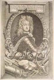 DNEMARK: Georg, Prinz von Dnemark, 1683 kgl. Prinzgemahl von Grobritannien, 1653 - 1708, Kopenhagen, London, Jngster (dritter) Sohn von Knig Friedrich III. von Dnemark (16091670) und Sophie Amalie von BraunschweigLneburg (16281685); vermhlt 1683 mit Queen Anne von Grobritannien (16651714), jngere Tochter von Knig Jakob II. Stuart.  [> ENGLAND: George, kgl. Prinzgemahl, Portrait, KUPFERSTICH:, Georg Paulus Busch sc. Berolini 1717.