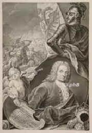 Rugendas, Georg Philipp d.., 1666 - 1742, Augsburg, Augsburg, Schlachten- und Tiermaler, Kupferstecher in Radier- und Schabkunst., Portrait, SCHABKUNST:, J. Jac. Haid ad viv. pinx. et sc.  Beiwerk: J. G. Bergmller inv. et del.