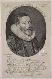 Utenbogard (Wytenbograd), Johann, 1557 - 1644, , , Theologe, Remonstrant. Utrecht, im Haag., Portrait, KUPFERSTICH:, Mich. Miereveld pinx.   Wilh. Delff sc. 1632.